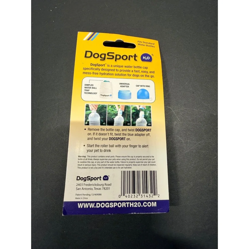 DogSport H2O Water Bottle Cap for Dogs Portable Travel Roller Ball Blue White